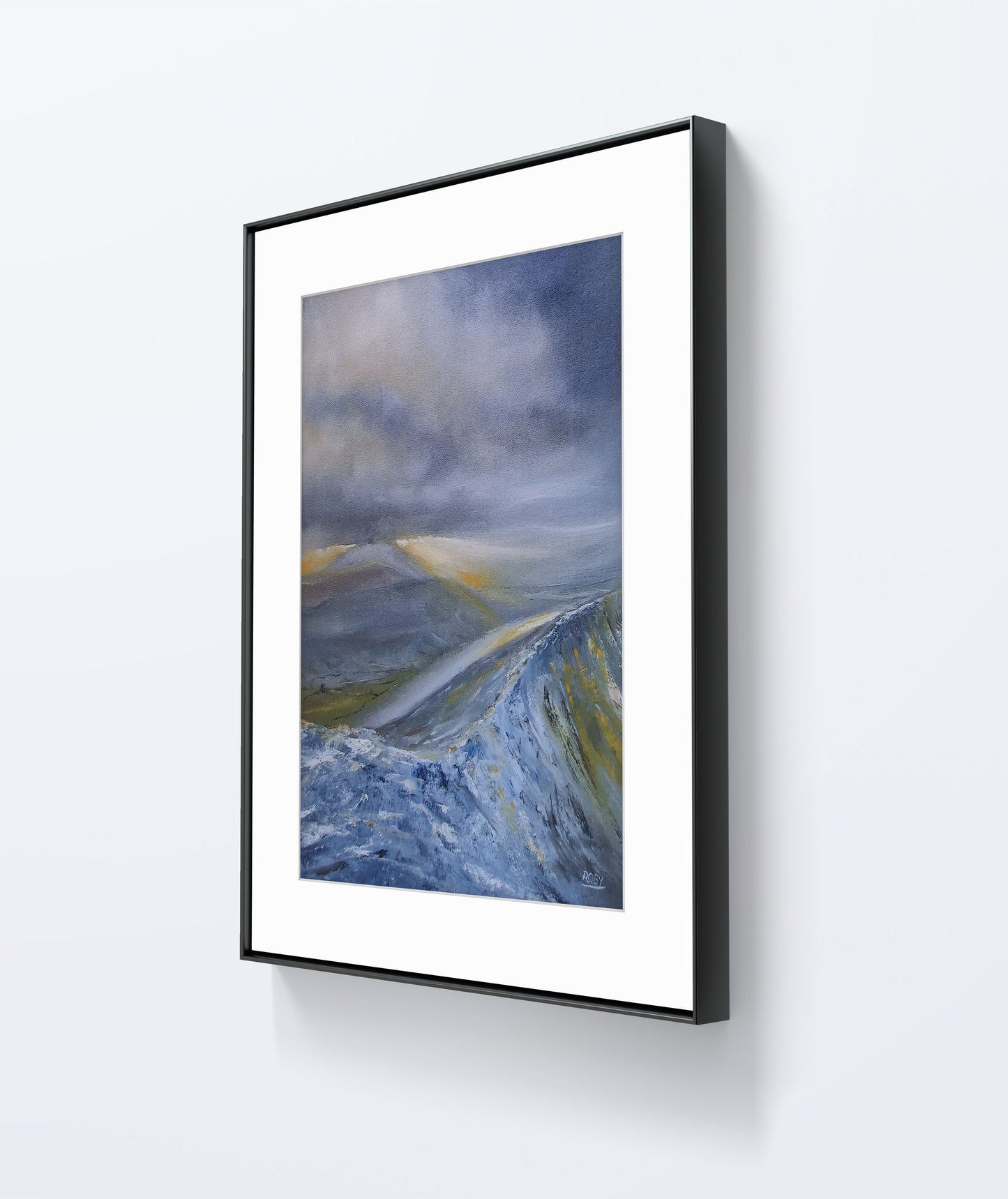 Above Us by Stephen Roby. Framed. Side View.