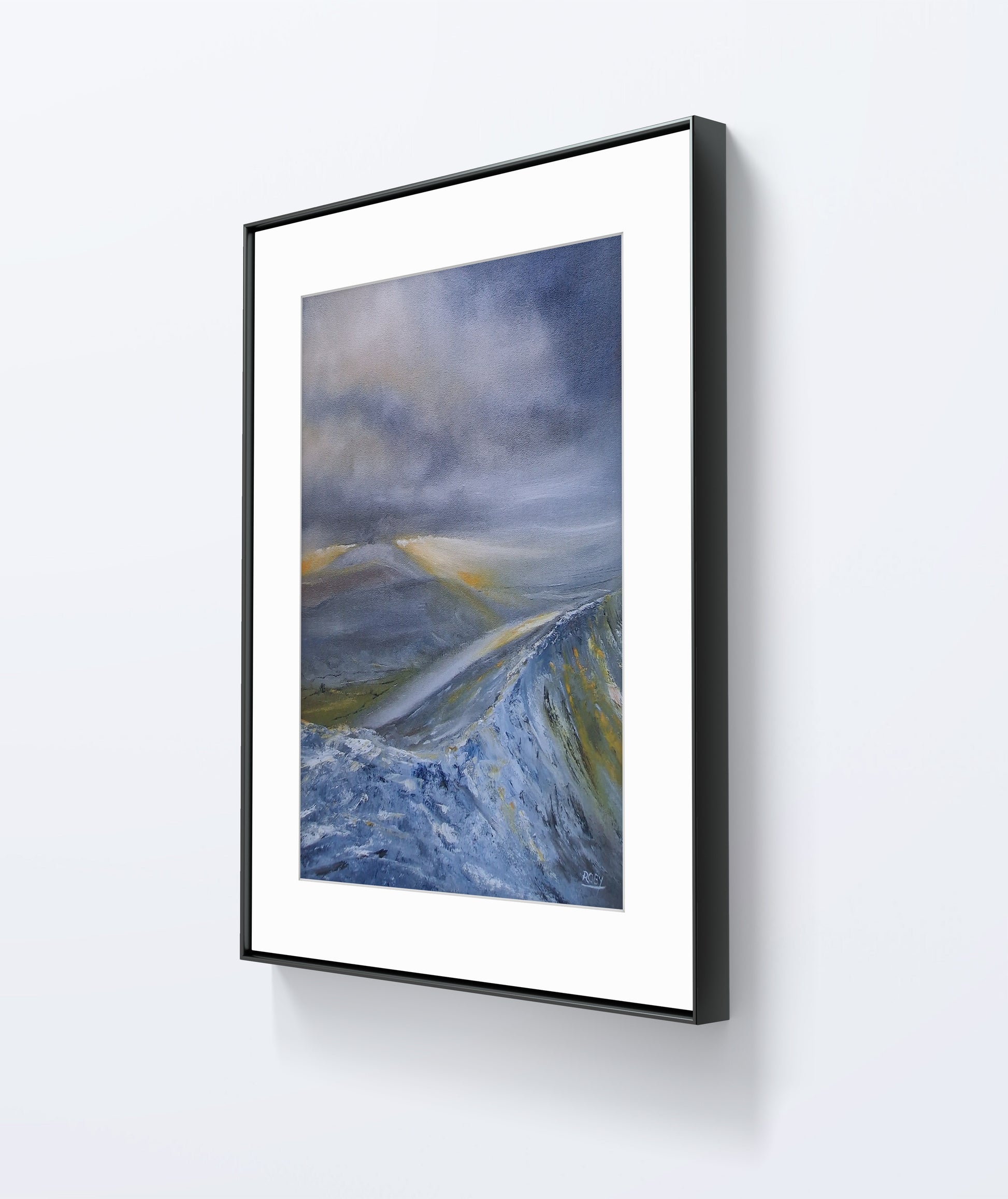 Above Us by Stephen Roby. Framed. Side View.