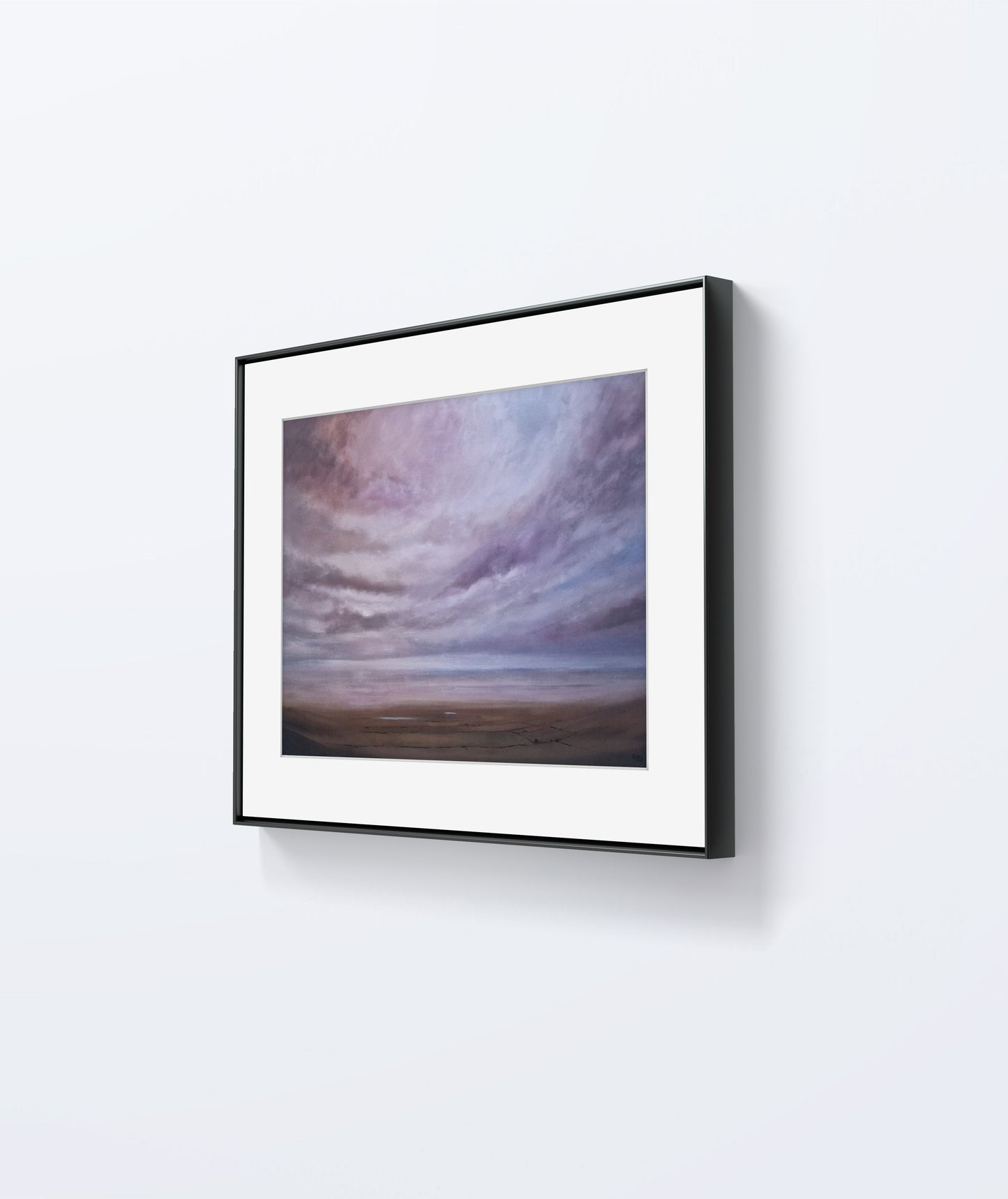Distant Tarns by Stephen Roby. Framed. Side View.