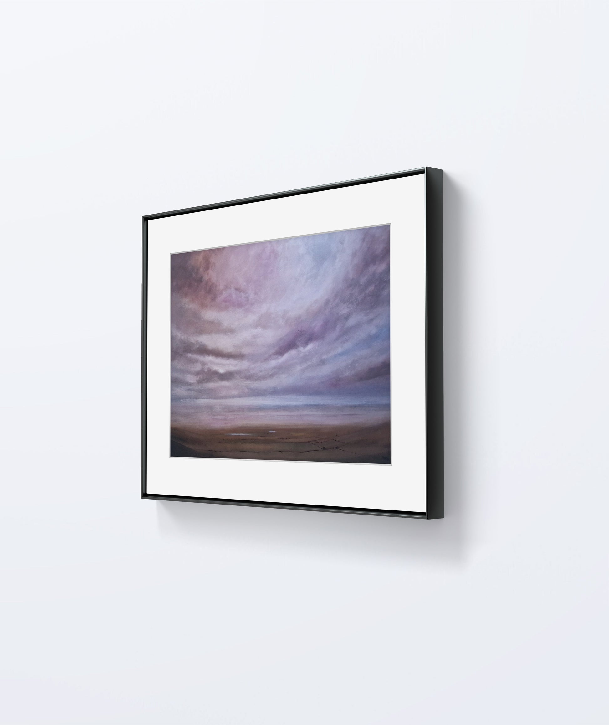 Distant Tarns by Stephen Roby. Framed. Side View.